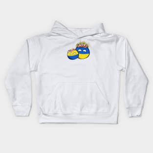 Female Silesia-Ukraine Countryballs Kids Hoodie